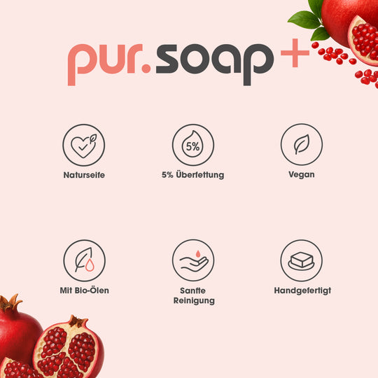 pur.soap+ Granatapfel von pur-life - Naturseife - Benefits #inhalt_100g-naturseife
