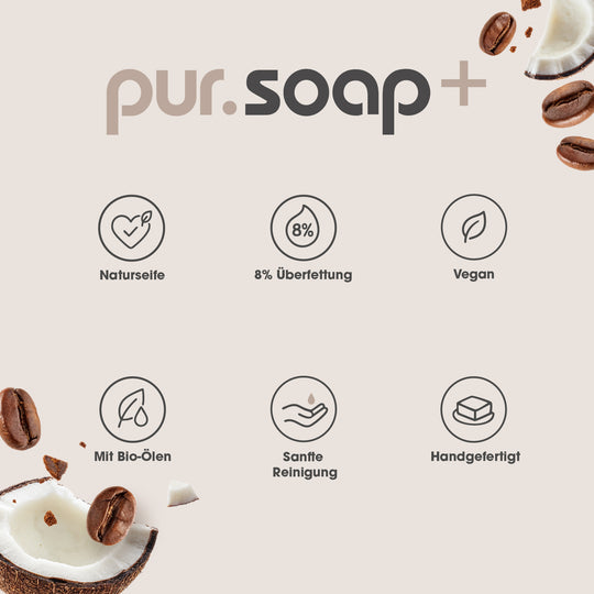 pur.soap+ von pur-life - Naturseife Coffee Seife - Benefits #inhalt_100g-naturseife