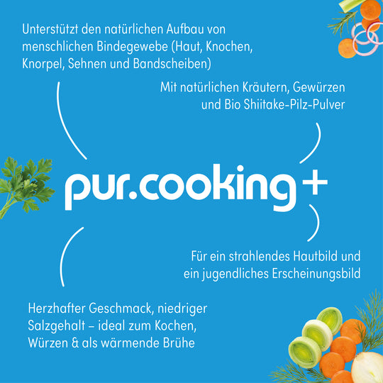 pur.cooking+ Collagen Savoury von pur-life - Hühner-Gemüse-Brühe - Benefits #geschmack_huhn