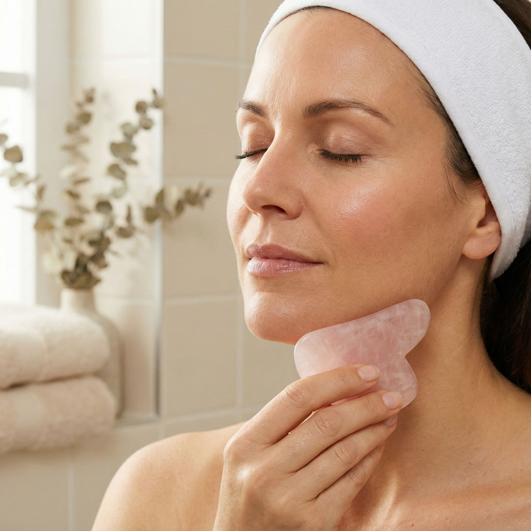 Das natürliche Face-Lifting für strahlende, jugendliche Haut - Gua Sha Stein aus Rosenquarz von pur-life