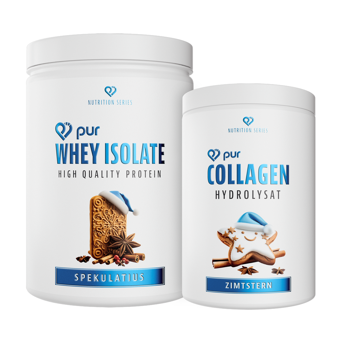 Christmas Bundle von pur-life mit Whey Protein Isolate Spekulatius und Collagen Zimtstern #whey-isolate_spekulatius