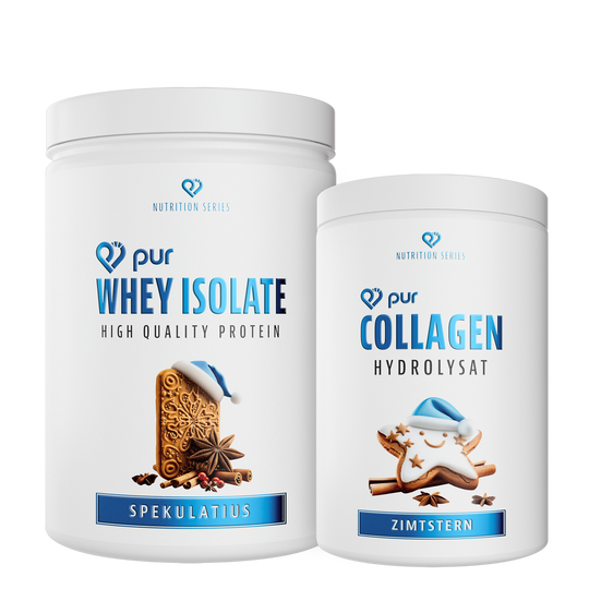 Winter Edition Bundle von pur-life - Collagen Zimtstern und Whey Isolate mit Spekulatius Geschmack