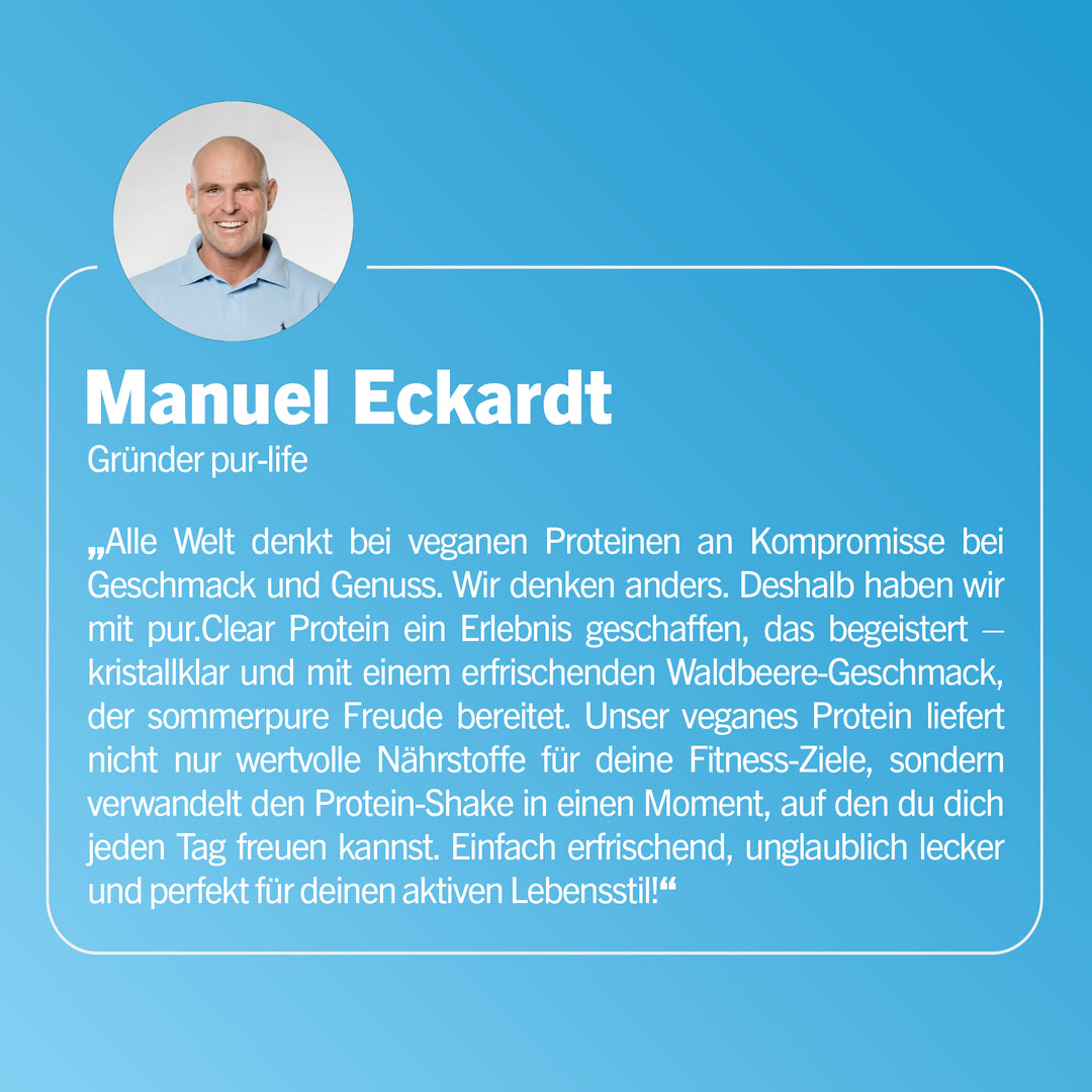 pur Clear Protein Waldbeere - Experten Meinung #geschmack_waldbeere