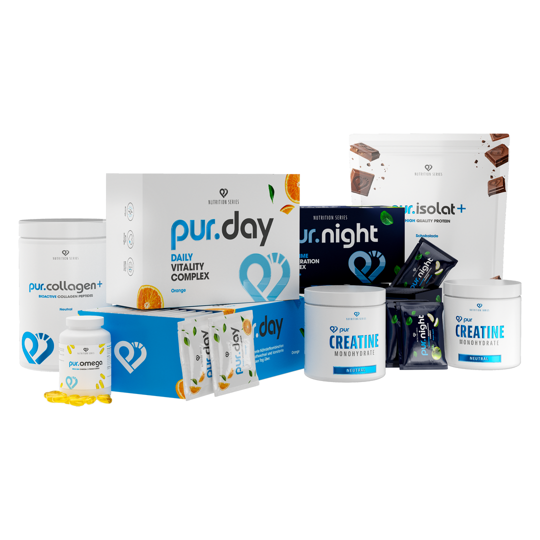 Complete Defense Bundle von pur-life - Bundle mit pur.Day + pur.Night + pur.Isolate + 2x pur.Creatine und pur.Collagen