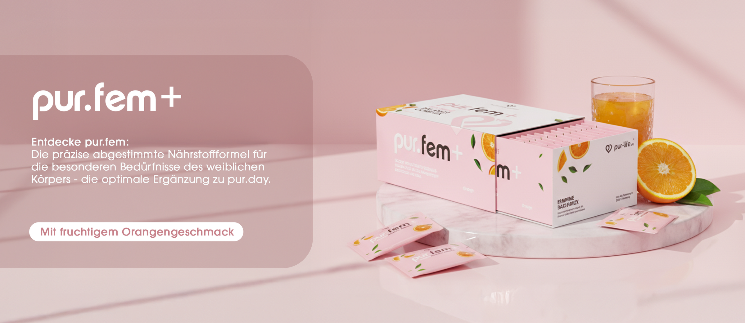 pur-fem+ von pur-life - Entdecke pur.fem+: Die präzise abgestimmte Nährstoffformel für die besonderen Bedürfnisse des weiblichen Körpers - die optimale Ergänzung zu pur.day.