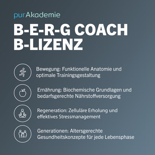 B-E-R-G Coach Bundle B-Lizenz Ausbildung von pur-life - Vorteile - #dauer_12-monate