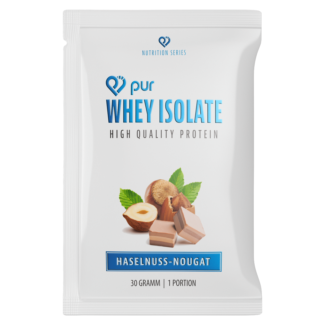 pur Whey Isolate Sample Haselnuss-Nougat #geschmack_haselnuss-nougat