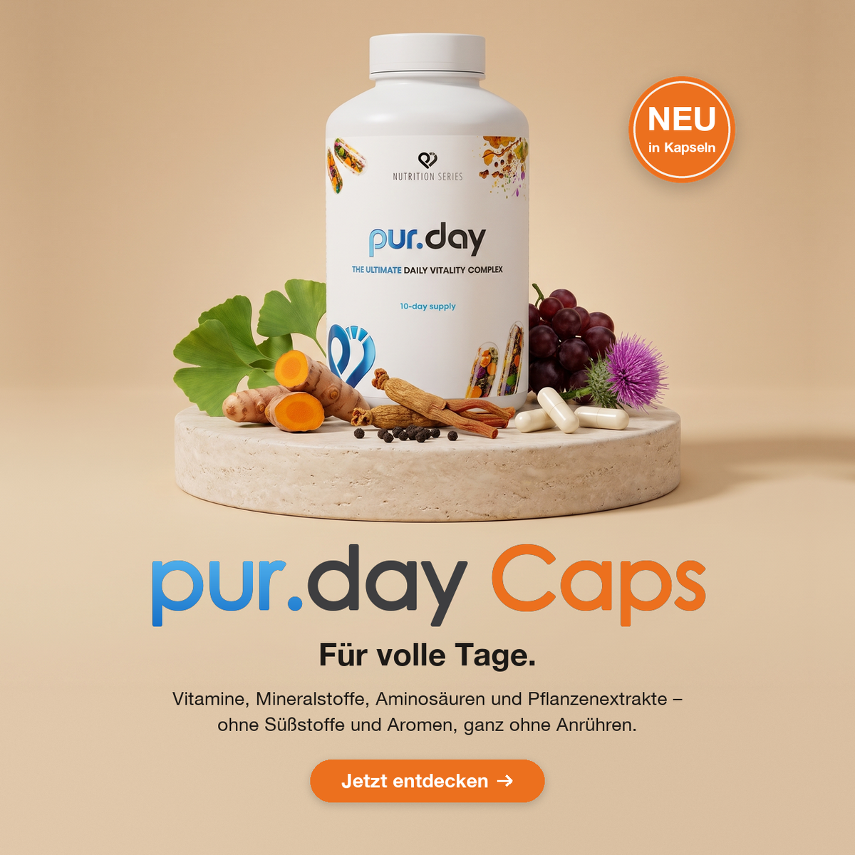 pur.day Caps von pur-life - Made in Germany